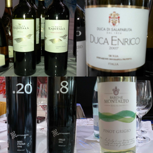 A selection of Sicilian wines